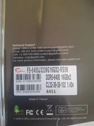 G.Skill Ripjaws S5 DDR5 2x16GB 6400MHz