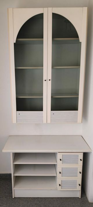 Conjunto Muebles Salón Blanco y Negro