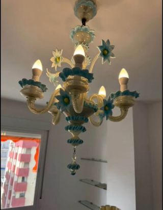 Pareja de Lámparas Murano Cristal Vintage Italiana