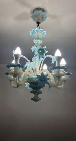 Pareja de Lámparas Murano Cristal Vintage Italiana