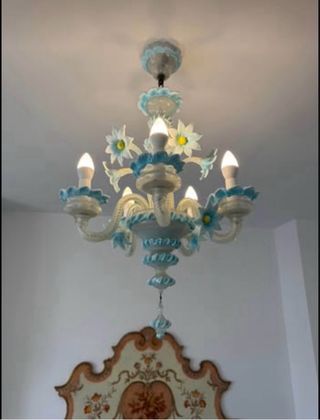 Pareja de Lámparas Murano Cristal Vintage Italiana