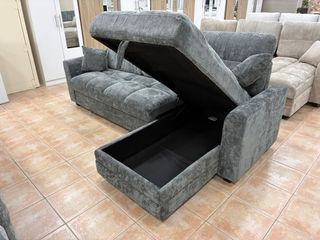 Sofá Cama Chaiselongue Gris Oscuro
