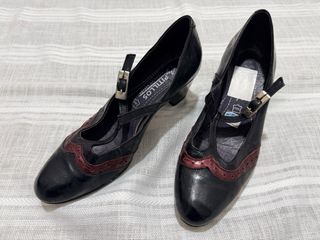 Zapatos Pitillos piel negros y rojos