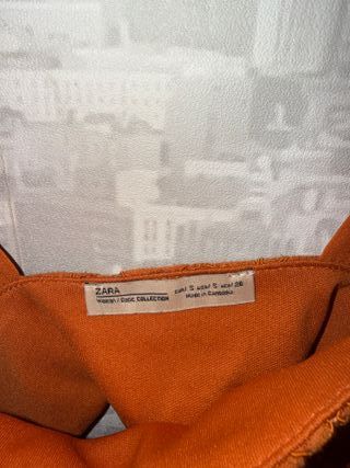 Top Corto Zara Encaje Naranja