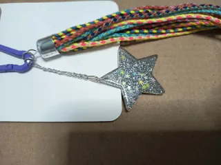 Llavero estrella purpurina