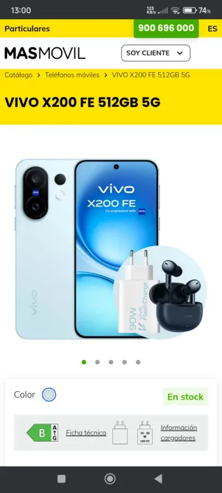 Vivo X200 FE 512GB Blu
