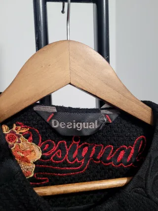 Abrigo Desigual Negro Mujer