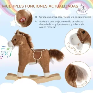 Caballo balancín marrón 65cm