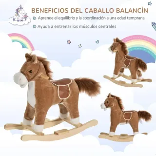 Caballo balancín marrón 65cm