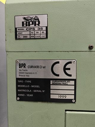 Curvadora de perfiles BPR CPS 35 con CNC