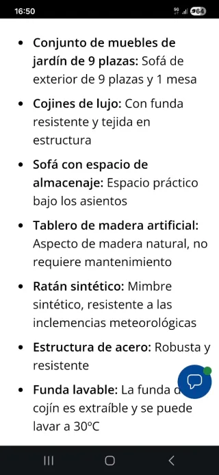 Conjunto de jardín: mesa y sofá modular