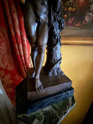 Statua Bronzo Ercole e Dionisio Firmata M. Ma