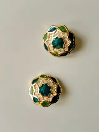 Pendientes vintage de diseño con esmaltes Leritz
