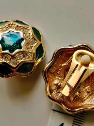 Pendientes vintage de diseño con esmaltes Leritz