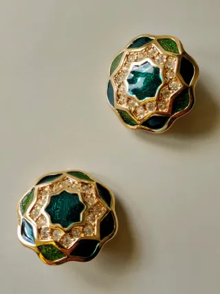 Pendientes vintage de diseño con esmaltes Leritz