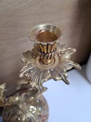 Candelabro Bronce y Mármol