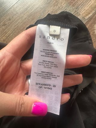 Falda Sandro Ruffle Satén Negra