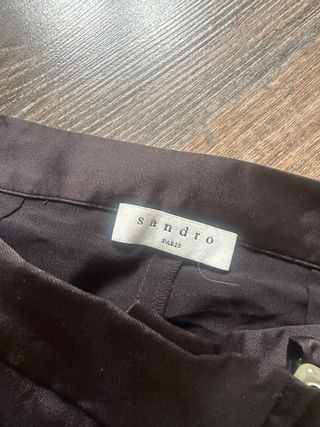 Falda Sandro Ruffle Satén Negra