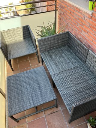 Sofá modular exterior 4 piezas con cojines