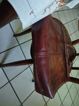 Borsa vintage in pelle marrone