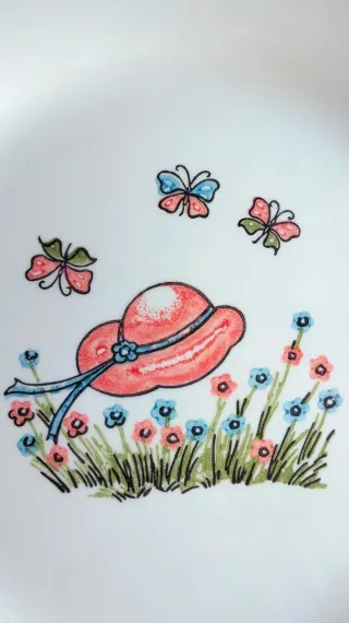 6 piatti Cappello su Prato ceramica vintage