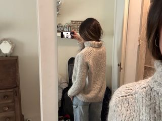 Jersey de punto grueso beige/gris