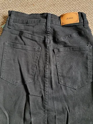 Falda vaquera larga negra Miss Kimmery