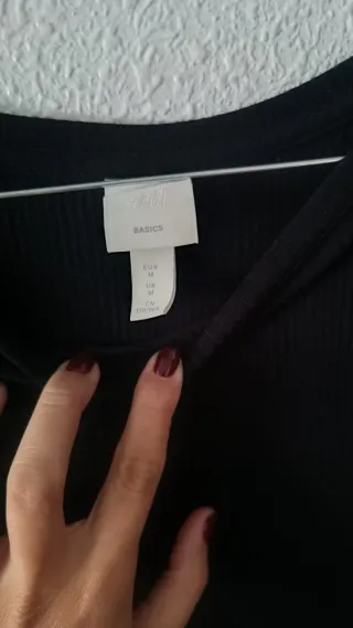 Vestido H&M Negro Manga Larga