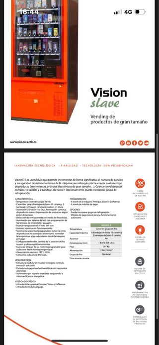 Oportunidad de Negocio vending Pica Pica 24h