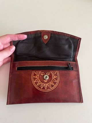 Cartera monedero piel con sol nueva sin usar