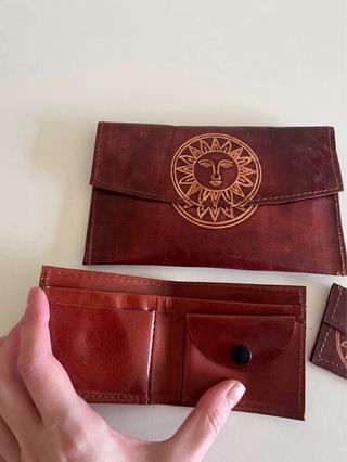 Cartera monedero piel con sol nueva sin usar