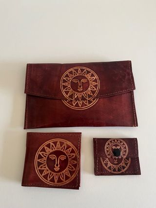 Cartera monedero piel con sol nueva sin usar