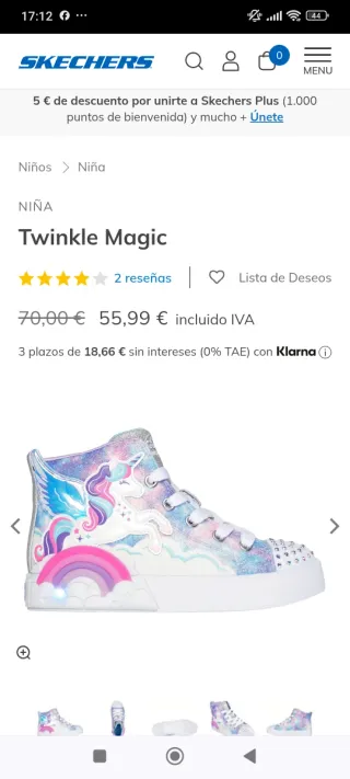 Zapatillas Skechers Niña Talla 33.5