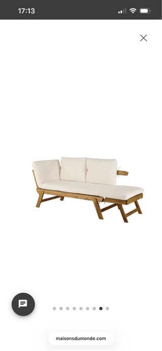 Sofá Tumbona Jardín Acacia 3 Plazas