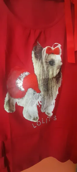 Camiseta Lolitas con perro y volantes