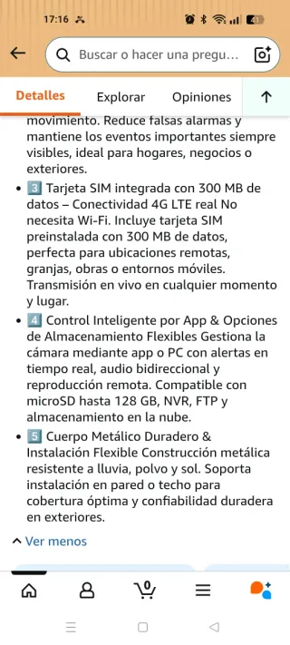 Cámara Seguridad Ctronics 4G Sin Wifi