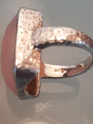 Anillo Plata y Cuarzo Rosa
