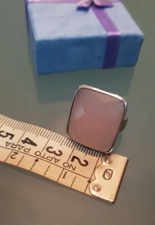 Anillo Plata y Cuarzo Rosa