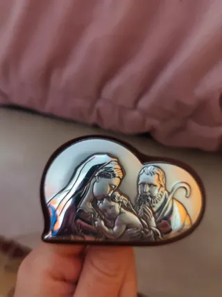 Sacra Famiglia Argento Laminato