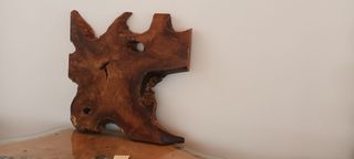 Decoración de pared de teca
