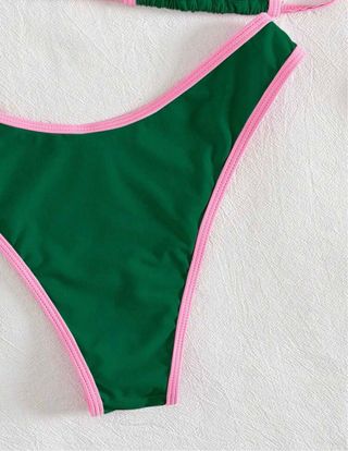 Bikini verde y rosa talla S