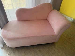 Sofá para perros rosa antes 30