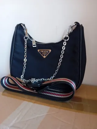 Bolso estilo Prada Beige y Negro