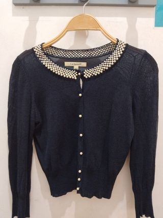 Rebeca L.K. Bennett azul perlas cardigan