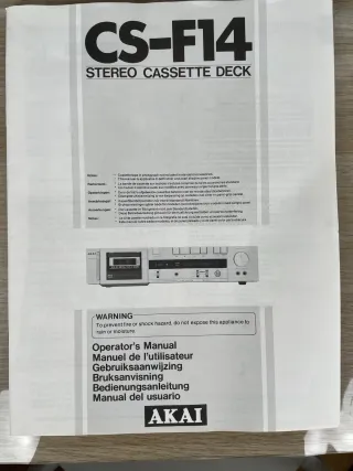 Piastra Cassette Akai CS-F14 Vintage HiFi Stereo