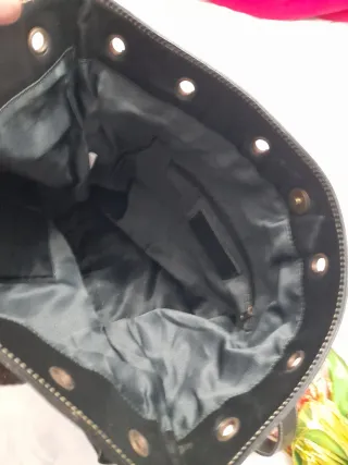 Bolso de piel con pelo