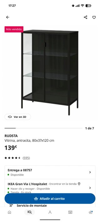 Vitrina RUDSTA Negra
