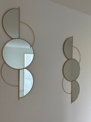 Espejo decorativo dorado y plateado