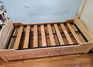 Cama individual de madera 90x190