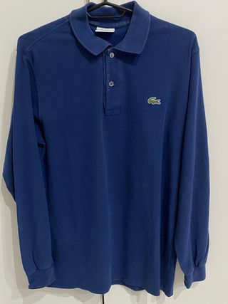 Polo Lacoste Vintage Manica Lunga Blu